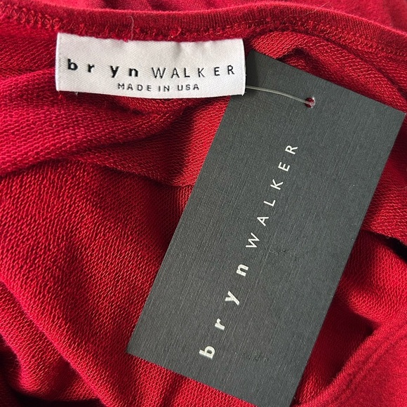 NWT Bryn Walker Chelsea Midi Dress Red Lagenlook Asymmetrical Size M - Picture 4 of 9